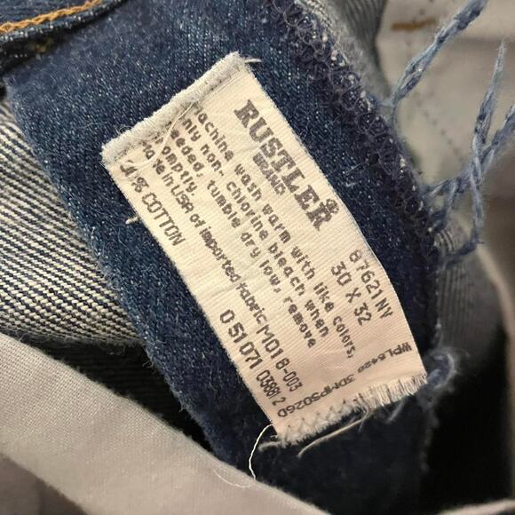 Vintage 80s Rustler Yellow Tab Dark Wash Denim Western Cowboy‎ Jeans - Picture 5 of 7
